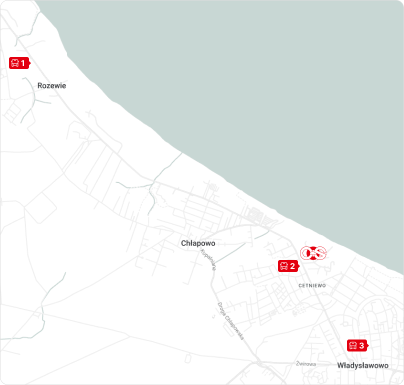 Mapa trasy autobusu